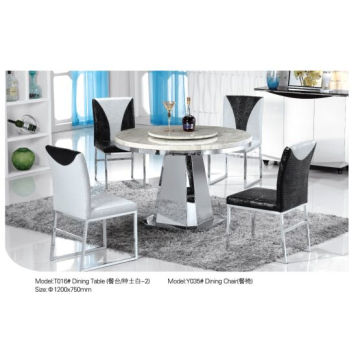 Professional Round Dining Table with Marble/Glass (T016)